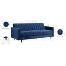  Manufacturer Color_Navy -- Lola 85" Navy Velvet Upholstered Sofa IMAGE 6