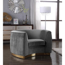  Manufacturer Color_Grey -- Julian Grey Velvet Upholstered Chair IMAGE 2