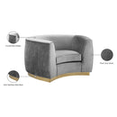 Meridian Julian Grey Velvet Chair IMAGE 8