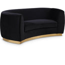 Manufacturer Color_Black -- Meridian Julian Stationary Fabric Loveseat IMAGE 1