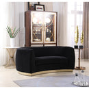  Manufacturer Color_Black -- Meridian Julian Stationary Fabric Loveseat IMAGE 2