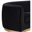  Manufacturer Color_Black -- Meridian Julian Stationary Fabric Loveseat IMAGE 4