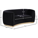  Manufacturer Color_Black -- Meridian Julian Stationary Fabric Loveseat IMAGE 7