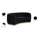  Manufacturer Color_Black -- Meridian Julian Stationary Fabric Loveseat IMAGE 8