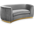  Manufacturer Color_Grey -- Julian 70.5" Grey Velvet Upholstered Loveseat IMAGE 1