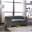 Manufacturer Color_Grey -- Julian 70.5" Grey Velvet Upholstered Loveseat IMAGE 2