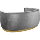  Manufacturer Color_Grey -- Julian 70.5" Grey Velvet Upholstered Loveseat IMAGE 3
