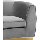  Manufacturer Color_Grey -- Julian 70.5" Grey Velvet Upholstered Loveseat IMAGE 5