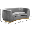  Manufacturer Color_Grey -- Julian 70.5" Grey Velvet Upholstered Loveseat IMAGE 7