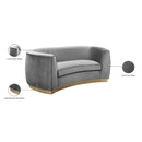  Manufacturer Color_Grey -- Julian 70.5" Grey Velvet Upholstered Loveseat IMAGE 8
