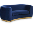  Manufacturer Color_Navy -- Julian 70.5" Navy Velvet Upholstered Loveseat IMAGE 1