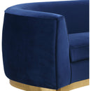  Manufacturer Color_Navy -- Julian 70.5" Navy Velvet Upholstered Loveseat IMAGE 4