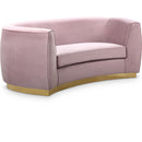  Manufacturer Color_Pink -- Julian 70.5" Pink Velvet Upholstered Loveseat IMAGE 1