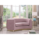  Manufacturer Color_Pink -- Julian 70.5" Pink Velvet Upholstered Loveseat IMAGE 2
