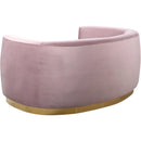  Manufacturer Color_Pink -- Julian 70.5" Pink Velvet Upholstered Loveseat IMAGE 3