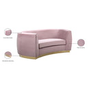  Manufacturer Color_Pink -- Julian 70.5" Pink Velvet Upholstered Loveseat IMAGE 8