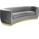  Manufacturer Color_Grey -- Julian 91.5" Grey Velvet Upholstered Sofa IMAGE 1