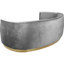  Manufacturer Color_Grey -- Julian 91.5" Grey Velvet Upholstered Sofa IMAGE 3