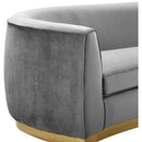  Manufacturer Color_Grey -- Julian 91.5" Grey Velvet Upholstered Sofa IMAGE 4