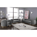  Manufacturer Color_Grey -- Julian 91.5" Grey Velvet Upholstered Sofa IMAGE 6