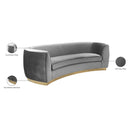 Manufacturer Color_Grey -- Julian 91.5" Grey Velvet Upholstered Sofa IMAGE 8