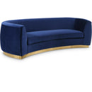  Manufacturer Color_Navy -- Julian 91.5" Navy Velvet Upholstered Sofa IMAGE 1