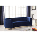  Manufacturer Color_Navy -- Julian 91.5" Navy Velvet Upholstered Sofa IMAGE 2