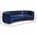  Manufacturer Color_Navy -- Julian 91.5" Navy Velvet Upholstered Sofa IMAGE 7