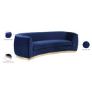  Manufacturer Color_Navy -- Julian 91.5" Navy Velvet Upholstered Sofa IMAGE 8