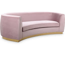  Manufacturer Color_Pink -- Julian 91.5" Pink Velvet Upholstered Sofa IMAGE 1