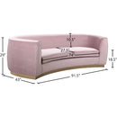  Manufacturer Color_Pink -- Julian 91.5" Pink Velvet Upholstered Sofa IMAGE 7