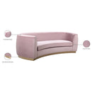  Manufacturer Color_Pink -- Julian 91.5" Pink Velvet Upholstered Sofa IMAGE 8