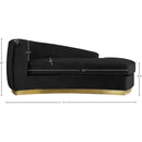 Meridian Julian Black Velvet Chaise IMAGE 5