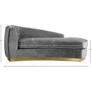  Manufacturer Color_Grey -- Julian Grey Velvet Upholstered Chaise Lounge IMAGE 5