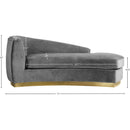 Meridian Julian Grey Velvet Chaise IMAGE 5
