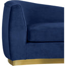  Manufacturer Color_Navy -- Julian Navy Velvet Upholstered Chaise Lounge IMAGE 4