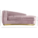  Manufacturer Color_Pink -- Julian Pink Velvet Upholstered Chaise Lounge IMAGE 5