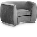 Manufacturer Color_Grey -- Julian Grey Velvet Upholstered Chair IMAGE 1