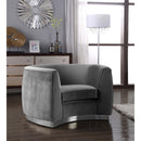  Manufacturer Color_Grey -- Julian Grey Velvet Upholstered Chair IMAGE 2