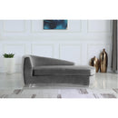  Manufacturer Color_Grey -- Julian Grey Velvet Upholstered Chaise Lounge IMAGE 2