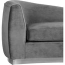  Manufacturer Color_Grey -- Julian Grey Velvet Upholstered Chaise Lounge IMAGE 4