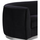  Manufacturer Color_Black -- Meridian Julian Stationary Fabric Loveseat IMAGE 4