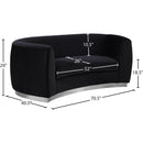  Manufacturer Color_Black -- Meridian Julian Stationary Fabric Loveseat IMAGE 7