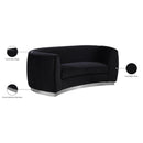  Manufacturer Color_Black -- Meridian Julian Stationary Fabric Loveseat IMAGE 8
