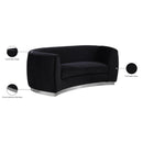 Meridian Julian Black Velvet Loveseat IMAGE 8