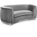  Manufacturer Color_Grey -- Julian 70.5" Grey Velvet Upholstered Loveseat IMAGE 1