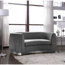  Manufacturer Color_Grey -- Julian 70.5" Grey Velvet Upholstered Loveseat IMAGE 2