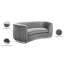  Manufacturer Color_Grey -- Julian 70.5" Grey Velvet Upholstered Loveseat IMAGE 8