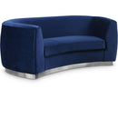  Manufacturer Color_Navy -- Julian 70.5" Navy Velvet Upholstered Loveseat IMAGE 1