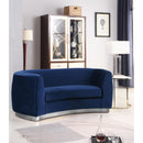  Manufacturer Color_Navy -- Julian 70.5" Navy Velvet Upholstered Loveseat IMAGE 2